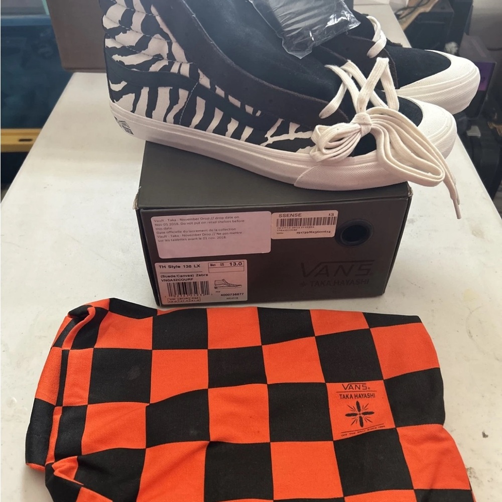 NIB Vans Taka Hayashi TH Style 138 LX Suede Canvas Zebra Sz 13 Shoes